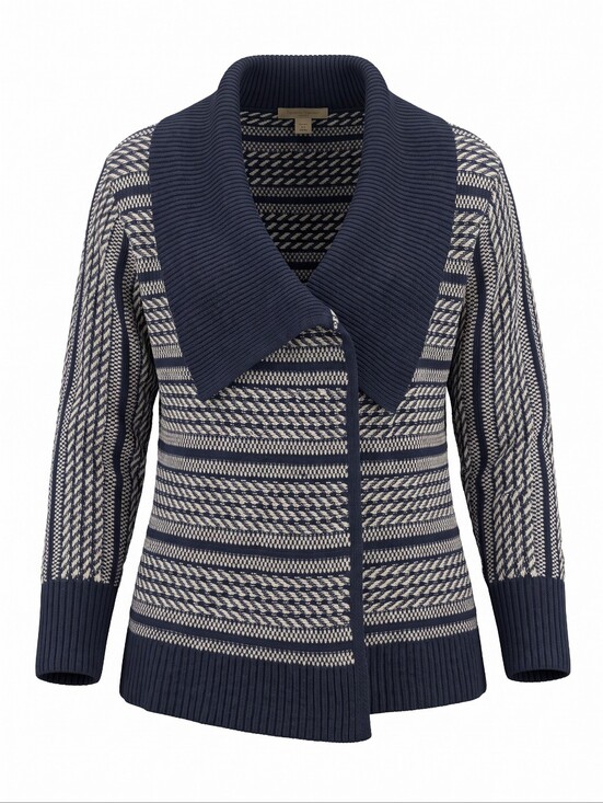 Nine West Sweaters - Women's Navy and White Striped Sweater